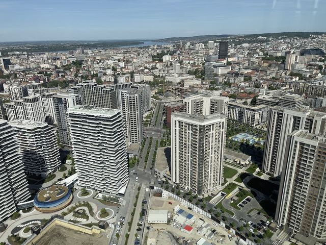 The apartment towers of Belgrade Waterfront from above