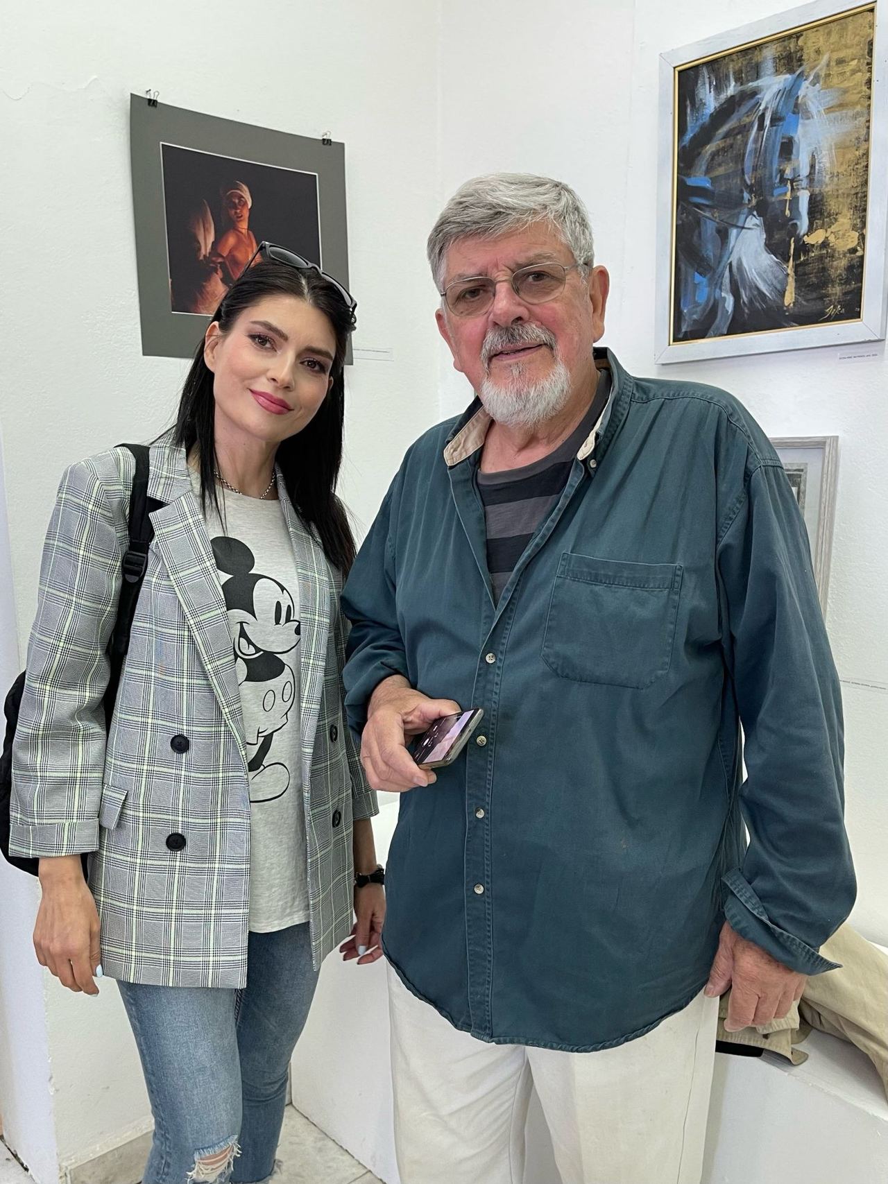 Slobodan “Boba” Bibić and Jelena Bibić at a joint exhibition at the Stara Kapetanija gallery on the Zemun quay, 2021
