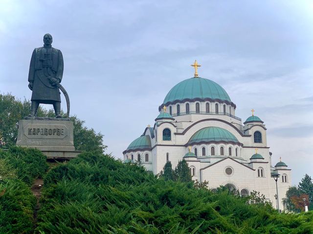 The Temple of Saint Sava with the Karađorđe monument